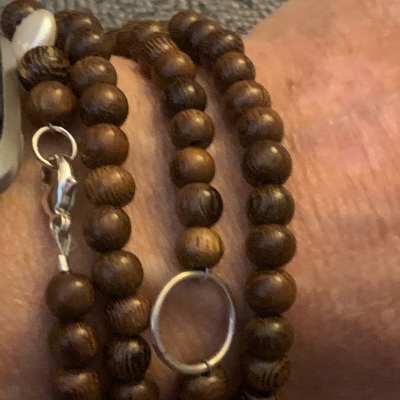 Natural wood bead, Robles wrap bracelet/necklace - Picture 5 of 5